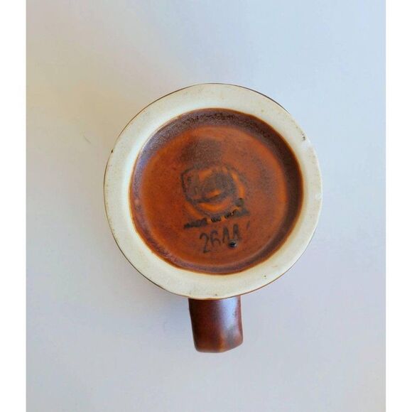 Hall China Brown Ringware Creamer, Syrup Pitcher - Picture 3 of 10